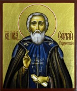 Рукописная икона Сергия Радонежского