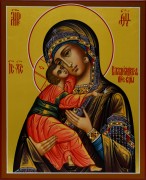 Рукописная икона Владимирская 3