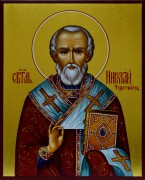 Рукописная икона Николай Чудотворец 9