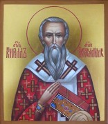 Рукописная икона Кирилл Иерусалимский