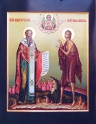 Рукописная икона Андрей Критский и Мария Египетская