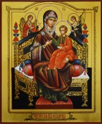 Рукописная икона Всецарица 8 (Размер 21*25 см)
