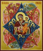 Рукописная икона Неопалимая Купина