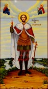Рукописная мерная икона Александр Невский масло