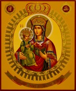 Рукописная икона Леснинская Божия Матерь